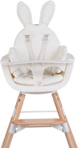 Childhome, Kissen Hase für Hochstuhl oder Babywippe, Jersey Weiß, Childhome, Childhome Jersey Sitzkissen Kaninchen