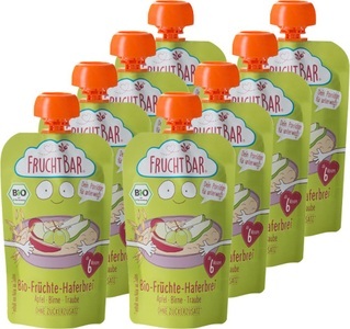 FruchtBar, FruchtBar Quetschbeutel Früchte-Haferbrei, FruchtBar Quetschbeutel Früchte-Haferbrei Bio