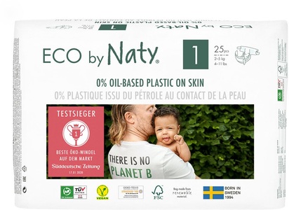Naty, Eco by Naty Windel, Naty Windeln New Born Nr.1 2-5kg (25 Stk)