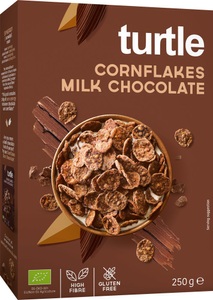 Turtle, Turtle Chocolate Cornflakes - Milk Bio, Turtle Milchschokoladen-Cornflakes bio