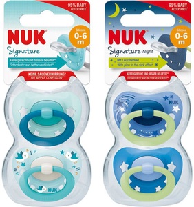 Nuk, NUK Signature + Signature Night Schnuller-Set, NUK Signature Silikon-Nuggi