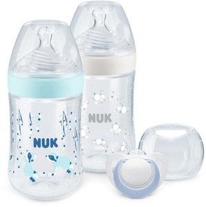 Nuk, NUK Starterset Nature Sense Twin mit Temperatur Control, in blau, NUK Nature Sense Twin Set