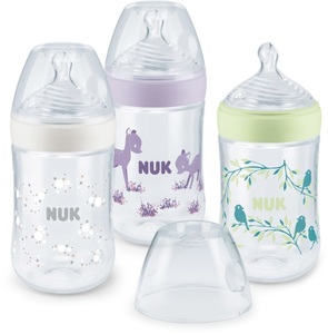Nuk, NUK Babyflasche Nature Sense Girl 3er Vorteilspack, mit Temperature Control, in lila, NUK Nature Sense Babyflasche mit Temperature Control im 3er-Vorteilspack