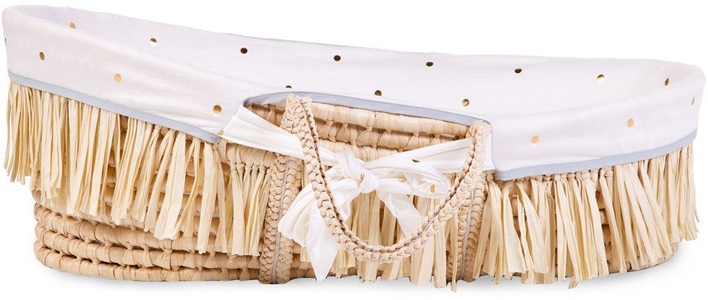 Childhome, Childhome Moseskorb aus Maisschale und Raffia mit Matratze und Bezug, Childhome Moseskorb aus Maisschale und Raffia mit Matratze und Bezug
