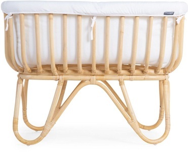 Childhome, CHILDHOME Wiege Rattan rechteckig mit Nestchen und Matratze, Childhome Wiege aus Rattan rechteckig mit Matratze und Bezug