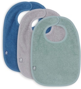 Jollein, jollein Frotte Lätzchen 3er-Pack ash green/ storm grey/ jeans blue, Jollein Lätzchen Frottee 3er Set