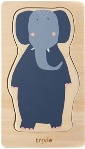 Trixie Baby, Trixie Baby Holzpuzzle, 4-lagig Animals, Trixie Baby Holzpuzzle, 4-lagig Animals