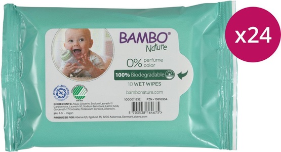 Bambo, Bambo Nature Bio Wet Wipes - Travel Pack