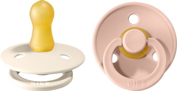 BIBS, BIBS Schnuller Colour Blush / Ivory 0-6 Monate, 2 Stk., BIBS Colour Schnuller, Latex, Rund, 0-6 Monate, Ivory/Blush (2 Stk)