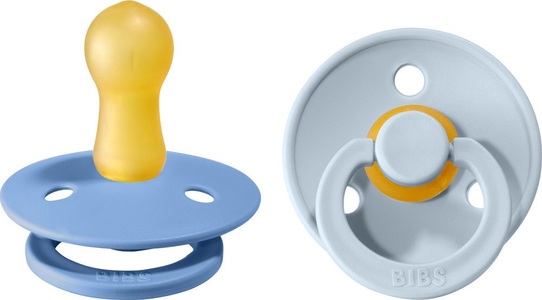 BIBS, BIBS Schnuller Colour Sky Blue / Baby Blue 6-18 Monate, 2 Stk., Bibs Schnuller Sky Blue/Baby Blue Duo 6-18