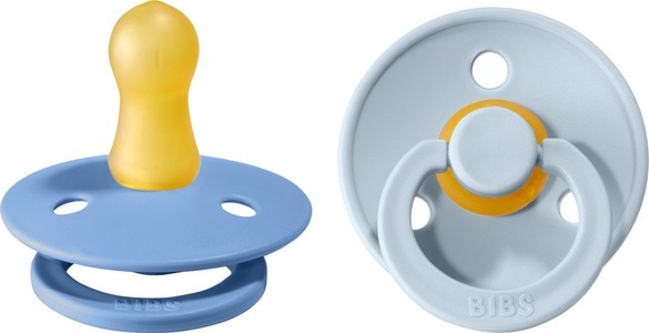 BIBS, BIBS Schnuller Colour Sky Blue / Baby Blue 0-6 Monate, 2 Stk., Bibs Sauger Duo hellblau/blau Baby ab 2 Monaten