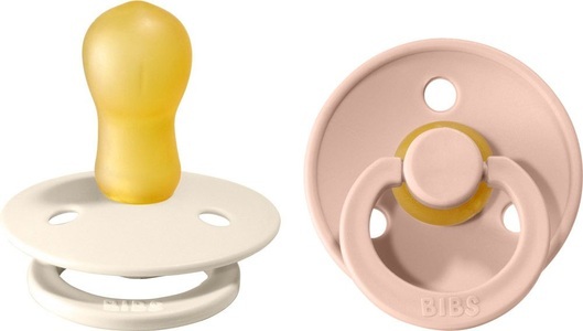BIBS, BIBS Colour Nuggi, Ivory / Blush, BIBS Colour Schnuller, Latex, Rund, 12-18 Monate, Ivory/Blush (2 Stk)
