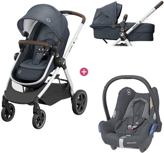 Maxi-Cosi, MAXI-COSI Zelia trio Kinderwagen-Set, Maxi-Cosi Kombi-Kinderwagen »Maxi-Cosi Zelia3 Set Essential Graphite«, 22 kg