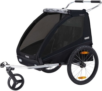 Thule, THULE Kinderfahrradanhänger Coaster XT Black, Thule Coaster XT Fahrradanhänger schwarz 2022 Kinderveloanhänger