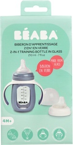 Beaba, BEABA 2 in 1 Glas-Lernflasche, mit Silikon-Hülle, BEABA 2 in 1 Glas-Lernflasche, mit Silikon-Hülle