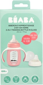 Beaba, BEABA 2 in 1 Glas-Lernflasche, mit Silikon-Hülle, BEABA 2 in 1 Glas-Lernflasche, mit Silikon-Hülle