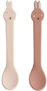 Trixie Baby, Trixie Baby 2er Pack Silikon Löffel Mrs. Rabbit, Trixie - Löffel für Babys, One Size, Rosa