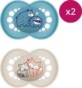 MAM, MAM Original Pure 6-16 Silikon Nuggi, MAM Original Pure Silikonschnuller 6-16 Monate, Bär/ Fuchs