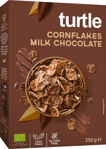 Turtle, Turtle Chocolate Cornflakes - Milk Bio, Turtle Milchschokoladen-Cornflakes bio