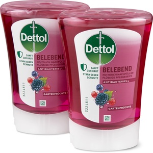 Dettol, No Touch Nachfüller Gardenberries Duo Damen 2x250ml, Dettol No-Touch Handseife Nachfüllpackung