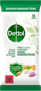 Dettol, Dettol Allzweckreiniger Desinfektionstücher Wasserlilie 50 Stück, Dettol TruClean Antibakteriell Reinigungstücher