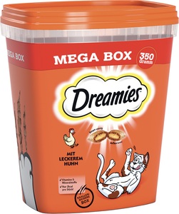 Dreamies, Dreamies - Tub mit Huhn - 2x 350 g, Dreamies Mega Box 350g Huhn