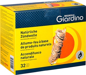 Giardino, Giardino Natürliche Zündwolle 32 Stück, Migros Giardino Natürliche Zündwolle