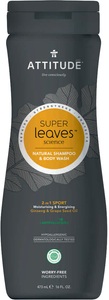 Attitude, Attitude Super Leaves Shampoo Ginseng 473ml, Attitude Super Leaves Shampoo und Duschgel