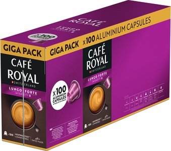 Café Royal, Lungo Forte 100 Kapseln, Café Royal Kaffee-Kapseln aus Aluminium