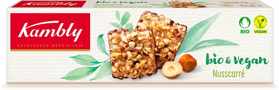 Kambly, Kambly Guetzli Nusscarré Bio & vegan 80 g, Kambly Bio vegan Nusscarré
