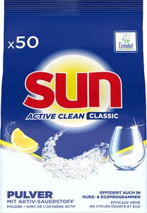 Sun, Sun - 5x Geschirrspülmittel-Pulver Beutel Zitronenduft - 5 x 950 g, SUN Active Clean Classic Geschirrspülpulver