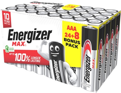Energizer, ENERGIZER MAX AAA 24+8 Bonus Pack - Batterie (Silber), Energizer, Batterien, Energizer Max AAA (LR03/E92) 24+8 Stück, Produkte & Wohnen