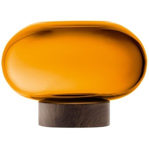 LSA International, Oblate Vase Laterne Ø28cm, H19.5cm - amber walnuss, Oblate Vase Laterne D28cm, H19.5cm - bernstein walnuss