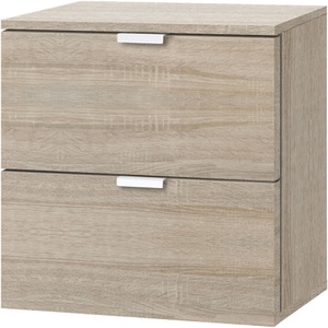 LIVIQUE, Nachttisch Pravino, Carryhome Nachtkästchen in sonoma eiche , Carina Kommoden , Metall , 2 Schubladen , 40x42x42 cm , Dekorfolie,Nachbildung , Typenauswahl , 001172013901