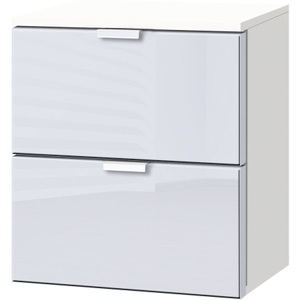 LIVIQUE, Nachttisch Pravino, Carryhome Nachtkästchen in grau, weiss , Carina Kommoden , Metall , 2 Schubladen , 40x42x42 cm , Dekorfolie,Nachbildung , Typenauswahl , 001172013933