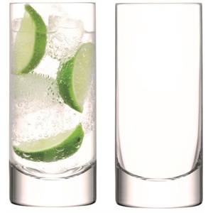 LSA International, 2er Set Bar Longdrink Glas 420ml Klar, Longdrinkglas BAR