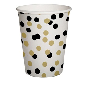 undefined, Pappbecher gold/schwarz Konfetti 10 Stück, Pappbecher gold/schwarz Konfetti 10 Stück