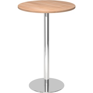 undefined, Stehtisch, Ø 800 mm 1116 mm hoch, Gestell verchromt Platte Nussbaum-Dekor, Stehtisch, Ø 800 mm, 1116 mm hoch, Gestell verchromt, Platte Nussbaum-Dekor