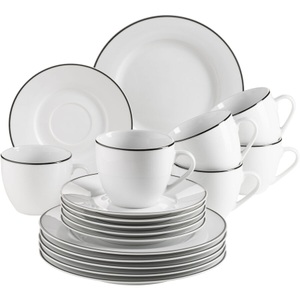 Mäser, Mäser 931935 18-teiliges Geschirr-Set, Mäser Kaffeeservice enna 18-teilig , Kaffeeservice, 931935 , Weiss , Keramik , 230 ml,230 ml , glänzend , 003175028802