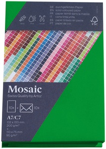 Artoz, Artoz Mosaic Karten/Kuverts A7/C7 apfelgrün je 10 Stück, Artoz Mosaic Karten/Kuverts A7/C7 apfelgrün je 10 Stück