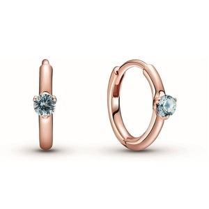 Pandora, PANDORA Ohrringe Damen Roségold ONE SIZE, Pandora Light Blue Solitarie Huggie Ohrschmuck Damen