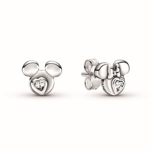 Pandora, PANDORA Ohrstecker Damen Silber ONE SIZE, Pandora Mickey Mouse&Minni Mouse Silhouette Ohrschmuck Damen