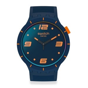 Swatch, swatch Analoguhr Herren Blau 47mm, Swatch Big Bold Uhren Unisex