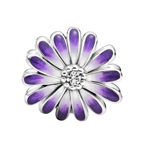 Pandora, PANDORA Charm Damen Silber ONE SIZE, Pandora Purple Daisy Charm Damen