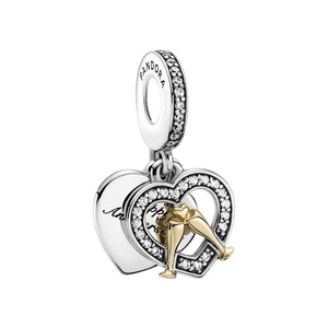 Pandora, PANDORA Charm Damen Silber ONE SIZE, Pandora Two-tone Happy Annyversary Anhänger Damen