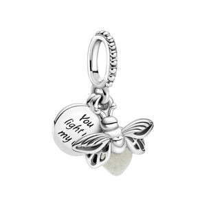Pandora, PANDORA Charm Damen Silber ONE SIZE, Pandora Glow-in-the-dark-Firefly Anhänger Damen