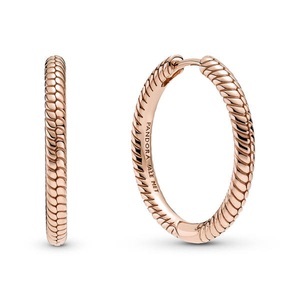 Pandora, Creolen Damen Roségoldfarben ONE SIZE, Pandora Moments Ohrschmuck Damen