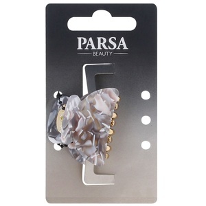 Parsa, PARSA Haarklammer gemustert, silber - beige, PARSA Haarklammer gemustert, silber - beige