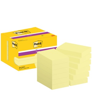 POST-IT, Post-it Super Sticky Haftnotizen 656-12SSCY 51 x 76 mm 90 Blatt pro Block Gelb Rechteckig Unliniert 12 Stück, Post-it Notizzettel Super Sticky 76 x 51 mm, Gelb, 12 Blöcke