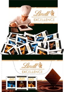 Lindt, LINDT Excellence Mini Dunkel assort 472751 Thekensteller 1000g, LINDT Excellence Mini Dunkel assort 472751 Thekensteller 1000g